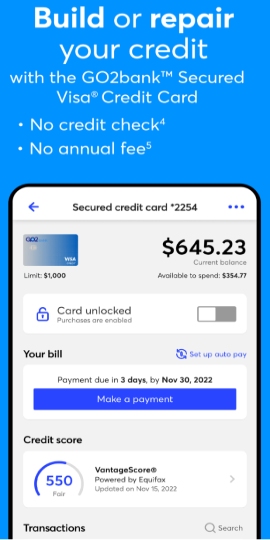 GO2bank: Mobile banking