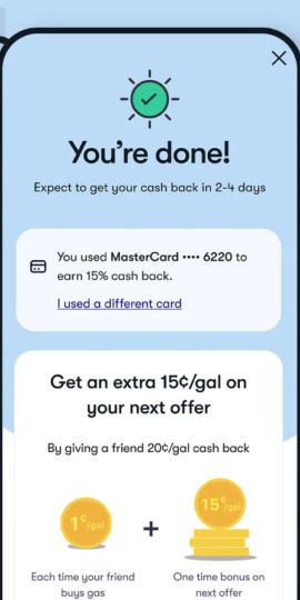 Upside: Cash Back - Gas & Food