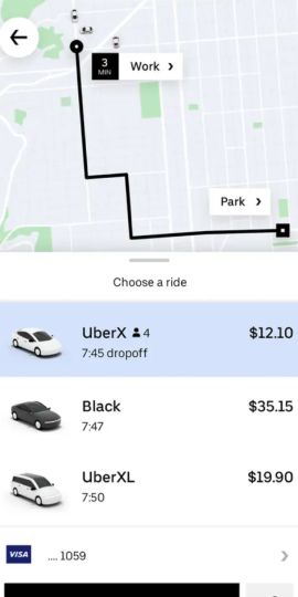 Uber - Request a ride